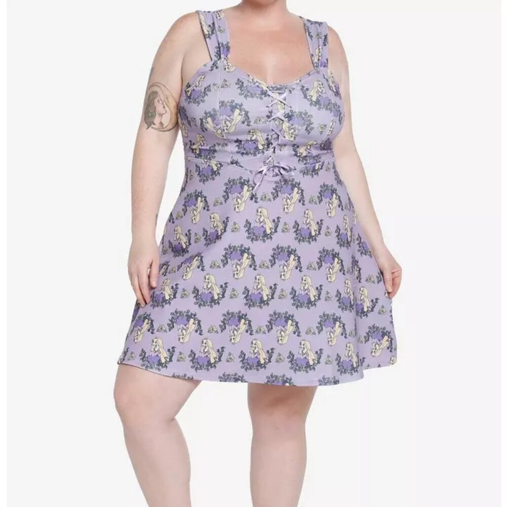 Hot Topic Lavender Floral Mini Dress
